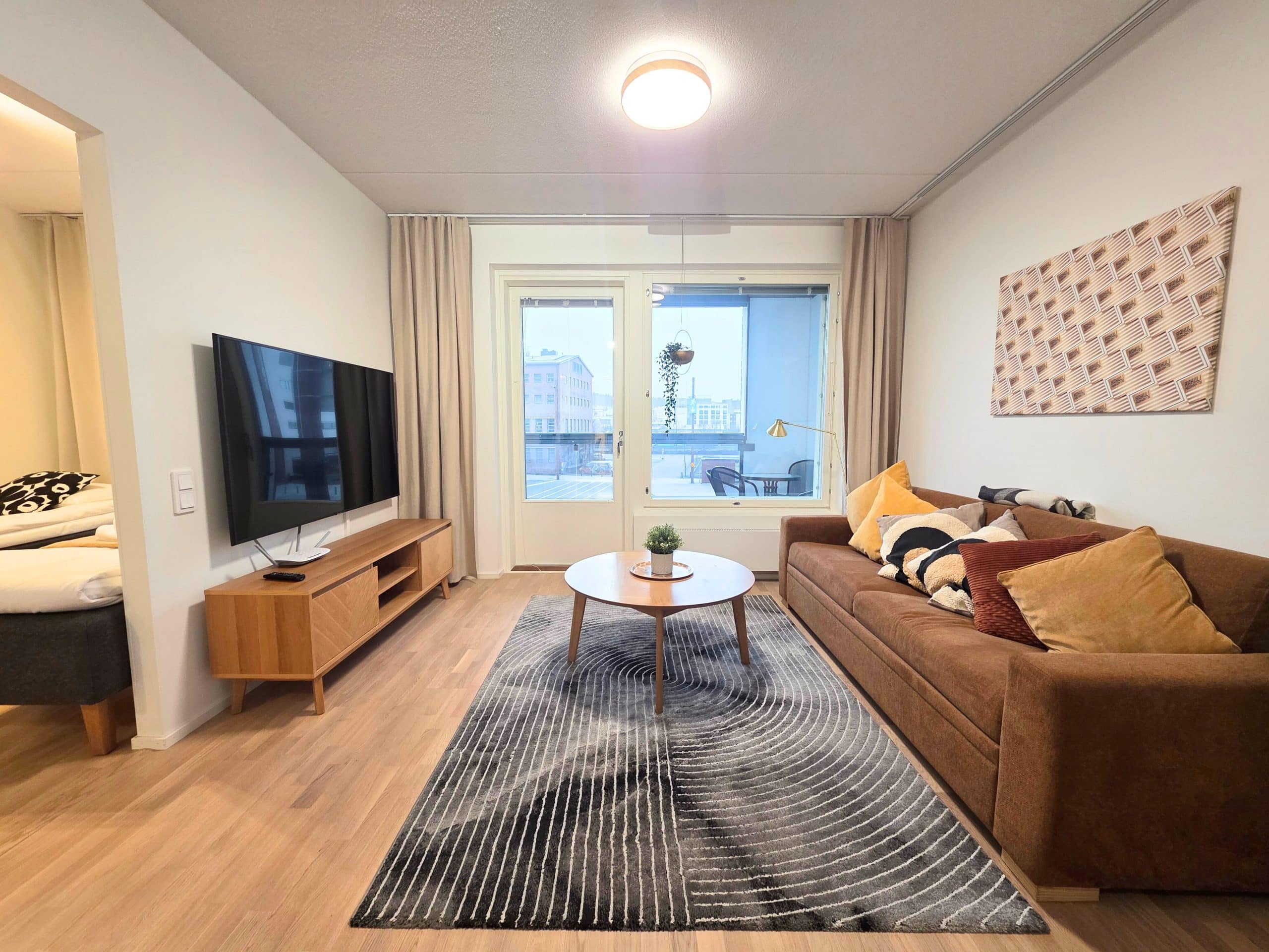 Airbnb Jyväskylä -majoitusta tarjoava kalustettu asunto Lutakossa